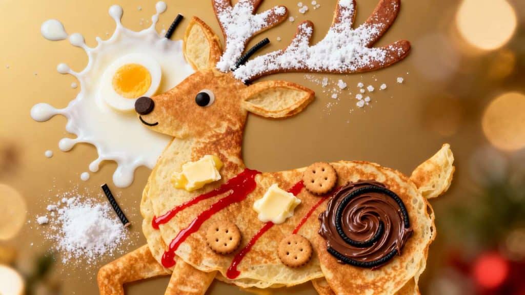 Renne fruité en crêpes de Noël vanillées : recette festive
