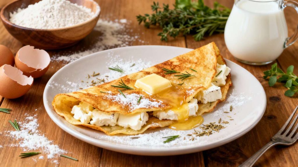 Crêpes au fromage de chèvre frais : recette simple et savoureuse