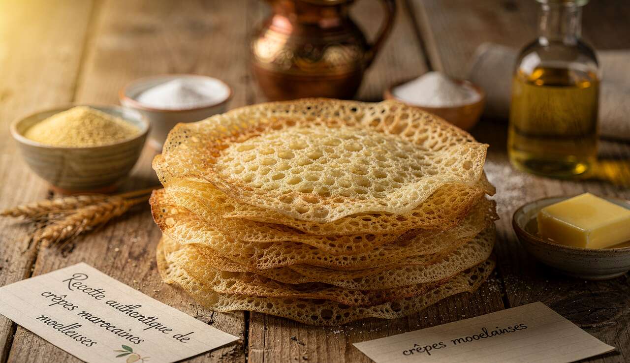 Recette authentique de crêpes marocaines moelleuses