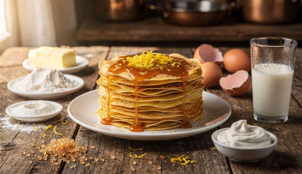 Mille-feuilles de crêpes au caramel et citron : une recette gourmande
