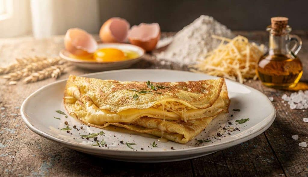 Crêpe en omelette au gruyère : une recette savoureuse