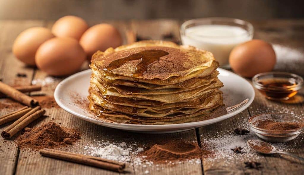 Crêpes à la cannelle et au cacao : recette gourmande