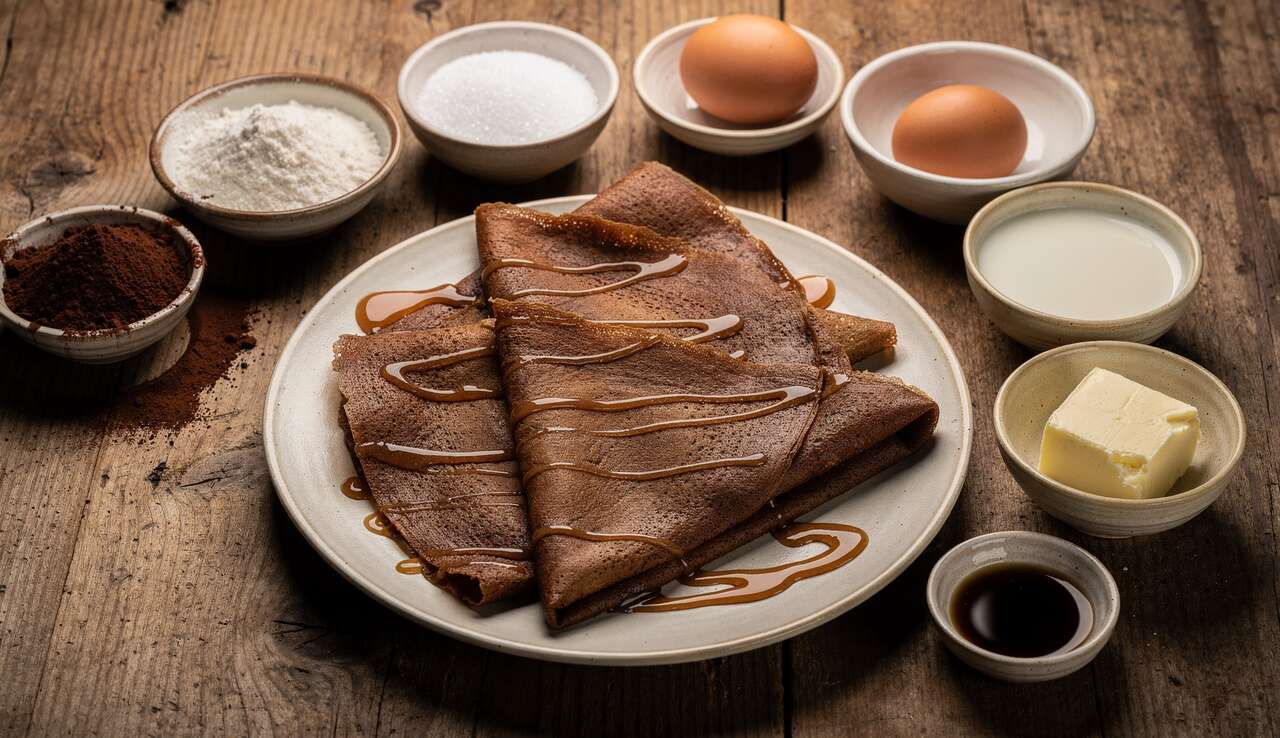 Crêpes au chocolat et caramel à tartiner : délice gourmand