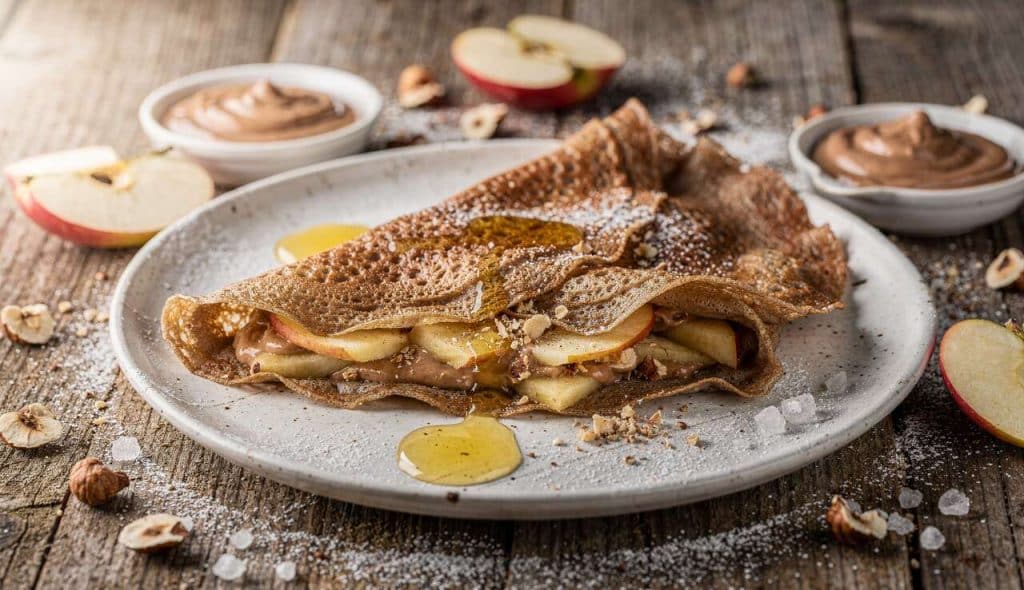 Crêpes bretonnes farcies : pommes et noisettes