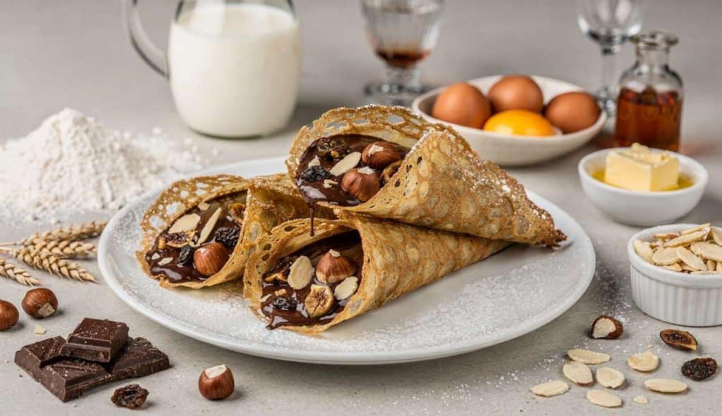 Cornets de crêpes mendiants : recette gourmande et facile