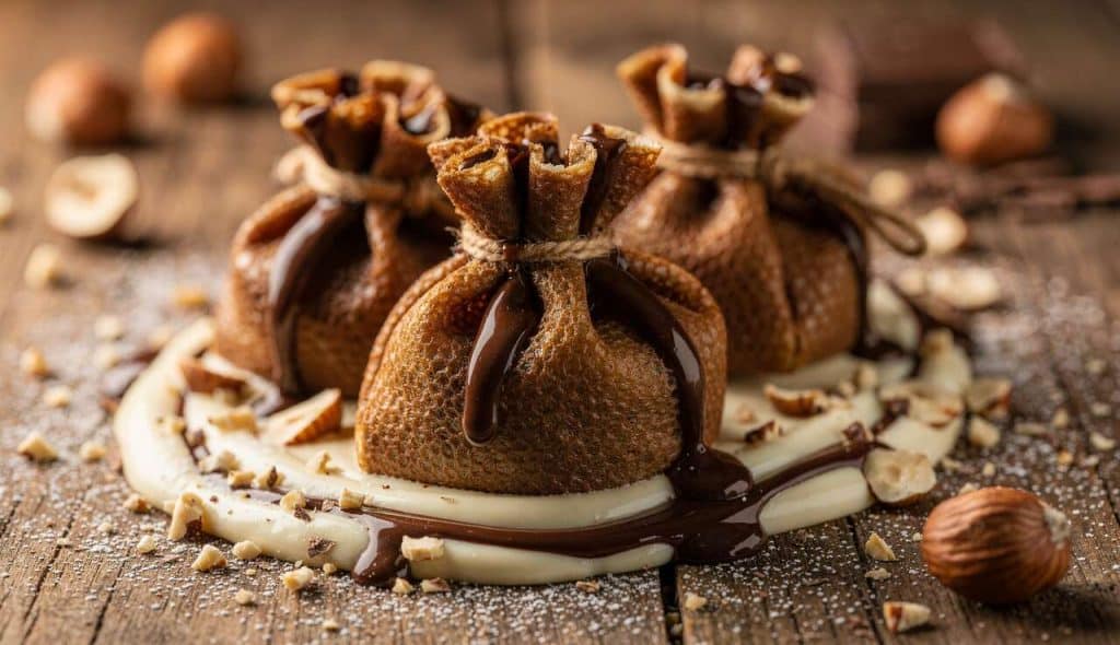Aumônières de crêpes au chocolat : la recette gourmande