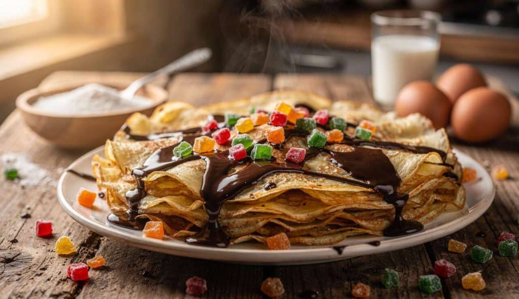 Crêpes aux fruits confits et chocolat : une recette gourmande