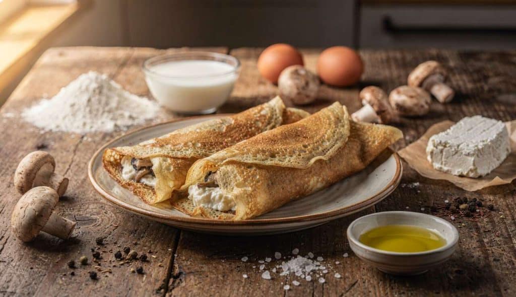 Crêpes au chèvre et champignons : la recette savoureuse