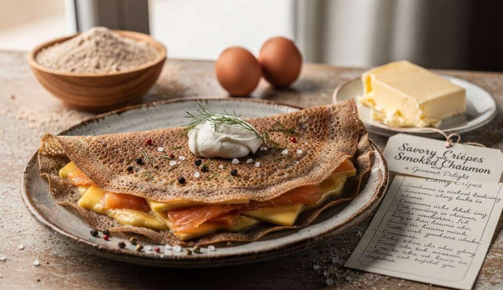 Crêpes salées au saumon et Chaumes : une recette gourmande