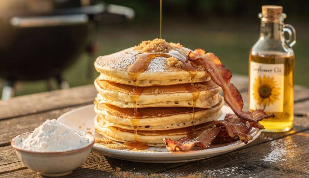 Crêpe Gratte-Ciel au Bacon et Sirop d'Érable sur le BBQ