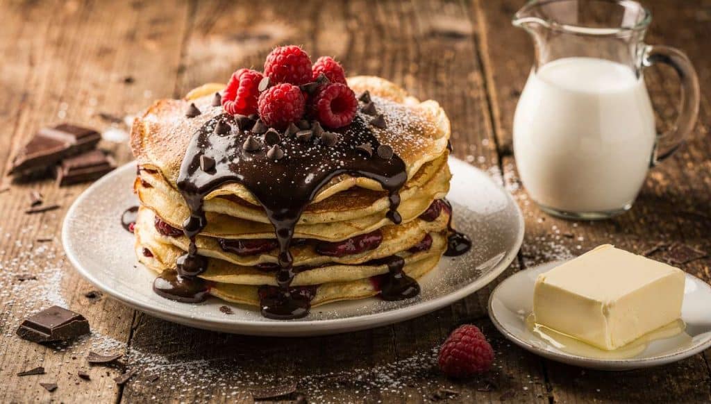 Crêpes au chocolat et framboises à ma façon