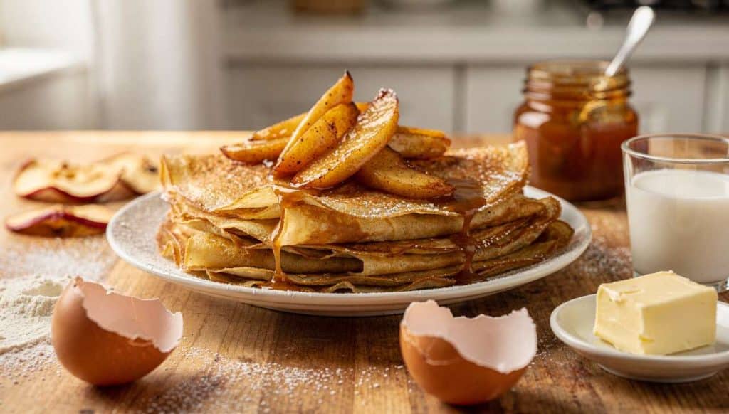 Crêpes aux pommes caramélisées : une recette gourmande