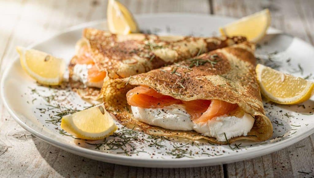 Crêpes au saumon et Philadelphia : recette savoureuse