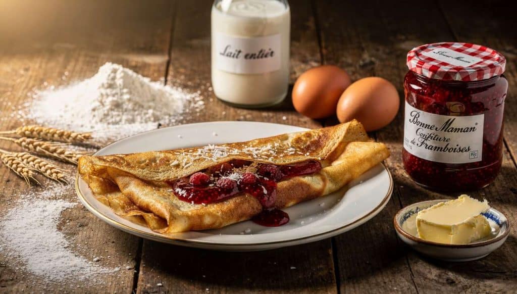 Crêpe balinaise à la confiture de framboises Bonne Maman