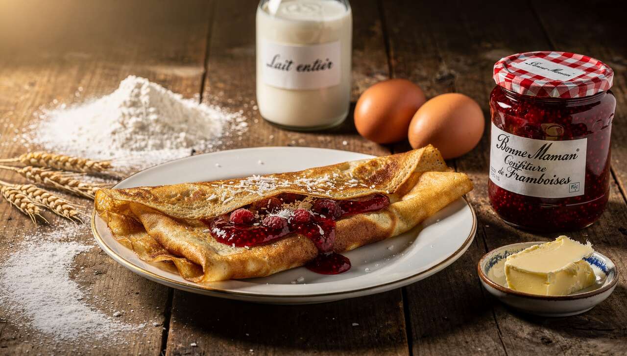 Crêpe balinaise à la confiture de framboises Bonne Maman