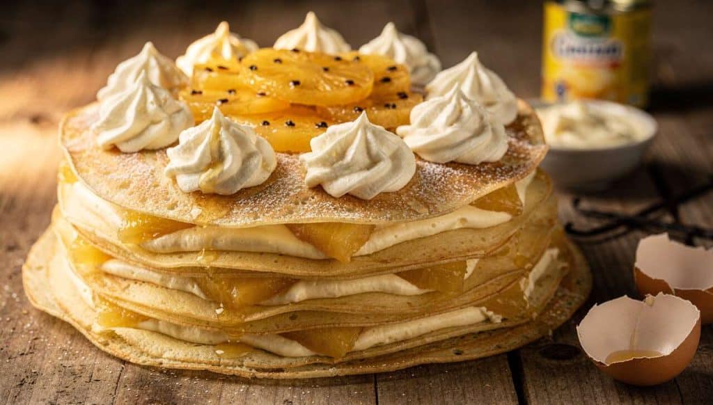 Gâteau de crêpes à l'ananas : une recette exotique et savoureuse