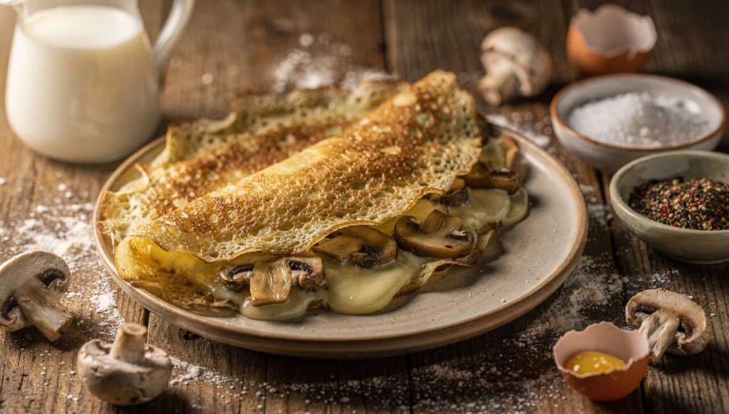 Crêpe au chèvre et champignons : une recette savoureuse