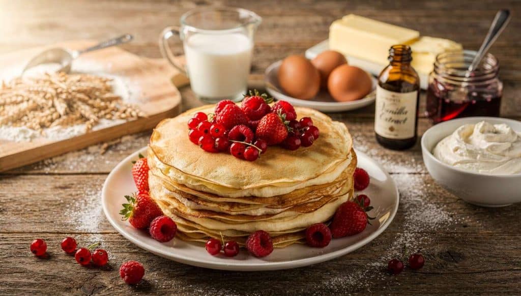 Gâteau de crêpes légères aux fruits rouges