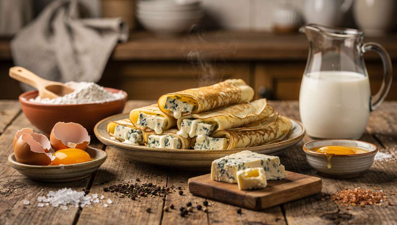 Crêpes au roquefort de ma grand-mère : recette authentique