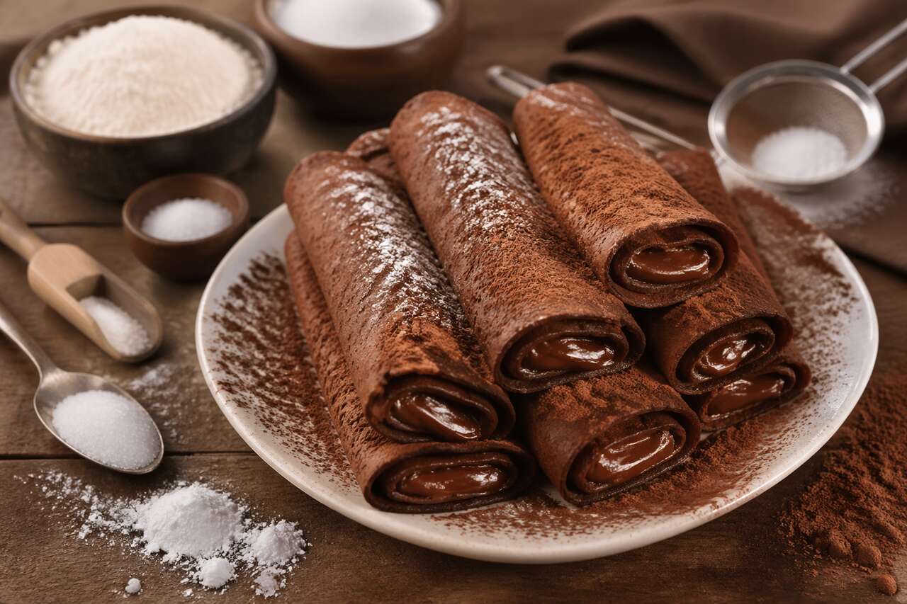 Crêpes roulées au chocolat : recette gourmande facile