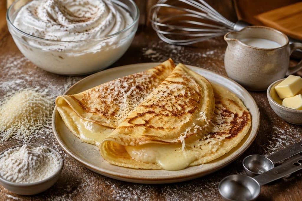 Crêpes soufflées au gruyère et blancs d'œufs
