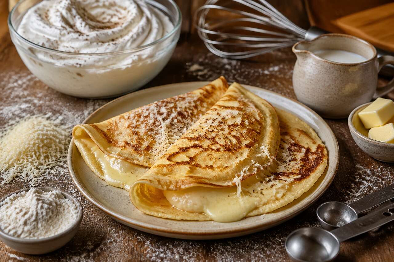 Crêpes soufflées au gruyère et blancs d'œufs