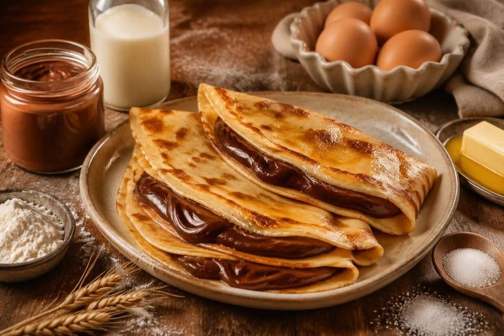 Crêpes fourrées à la pâte à tartiner Bonne Maman : recette gourmande