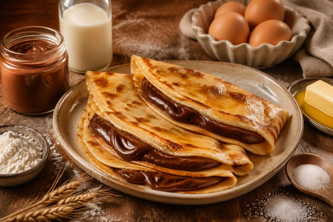 Crêpes fourrées à la pâte à tartiner Bonne Maman : recette gourmande