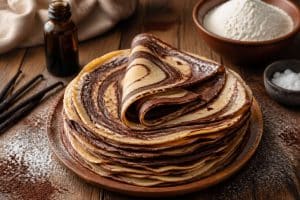 Crêpes tourbillon vanille chocolat : recette gourmande