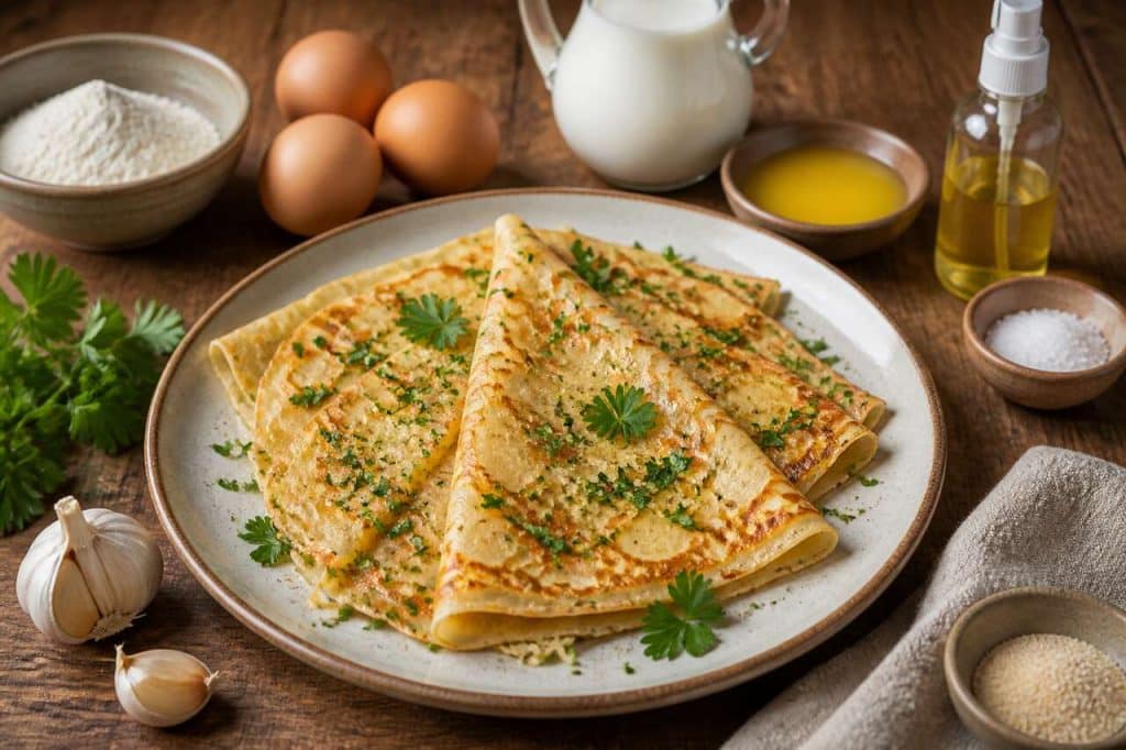 Crêpes à l'ail et au persil : recette savoureuse