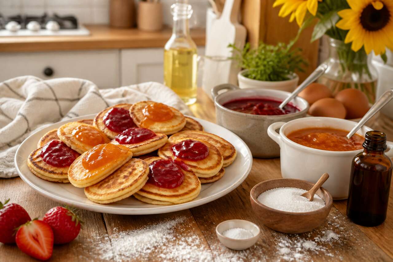 Recette de mini crêpes et confitures maison