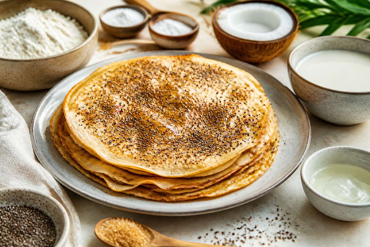 Crêpes sucrées aux graines de chia : recette délicieuse et saine