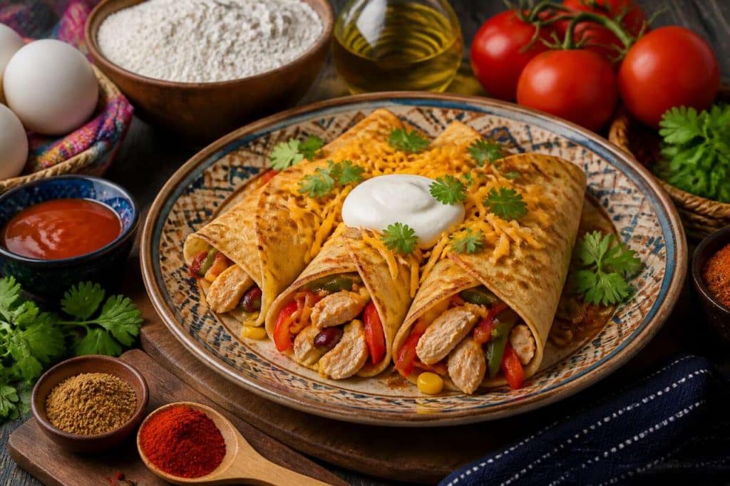 Crêpes mexicaines au poulet : une recette savoureuse