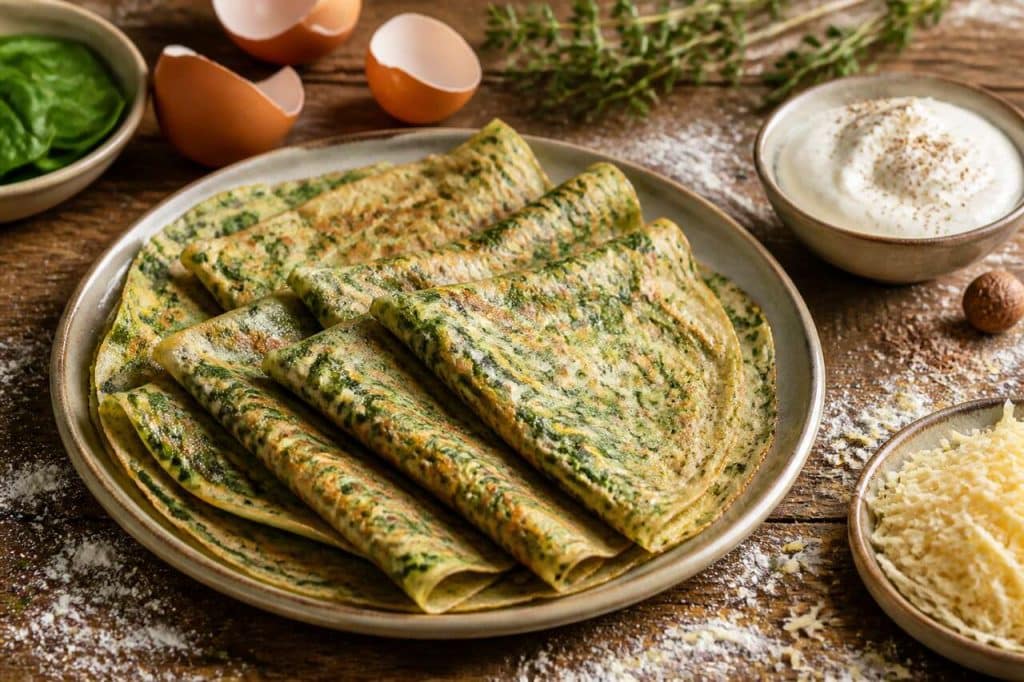 Recette de crêpes d'épinards savoureuses