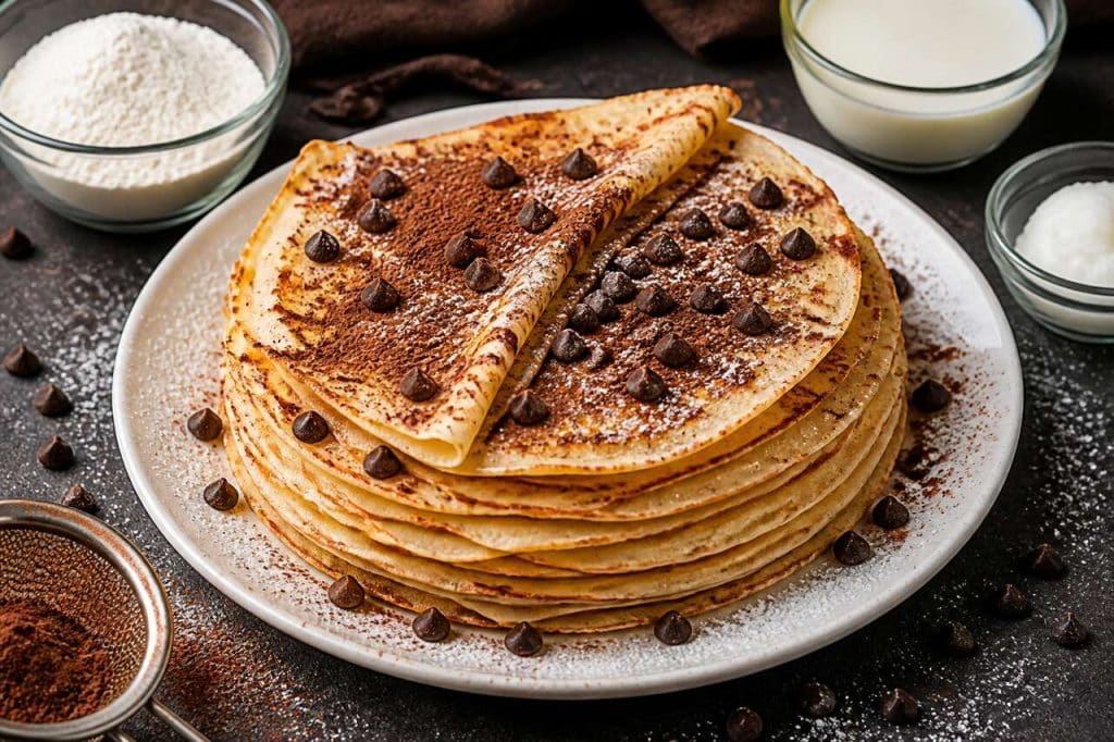 Crêpes légères au chocolat noir : la recette délicieuse
