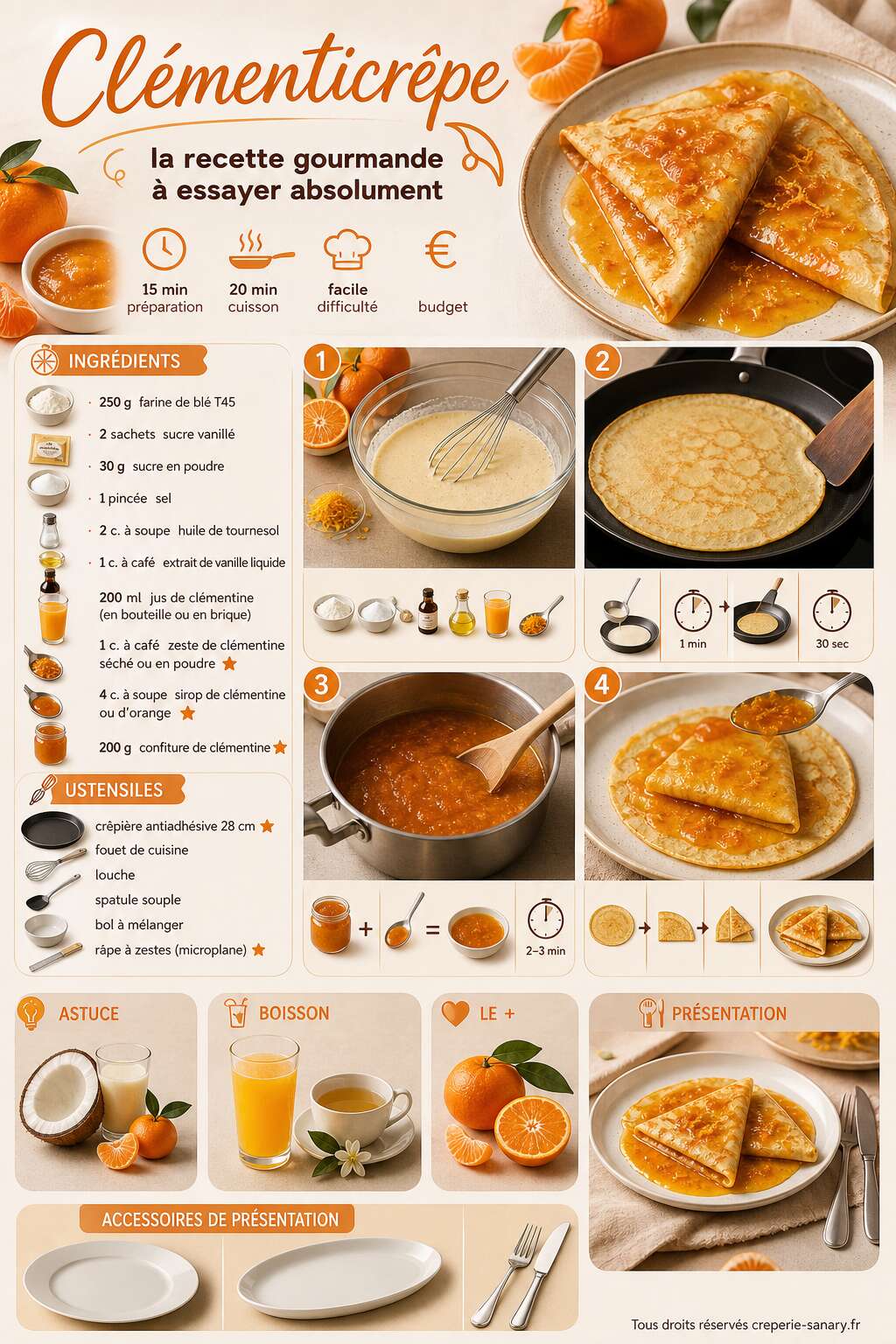 Fiche recette Clémenticrêpe : la recette gourmande à essayer absolument Fiche recette Clémenticrêpe : la recette gourmande à essayer absolument
