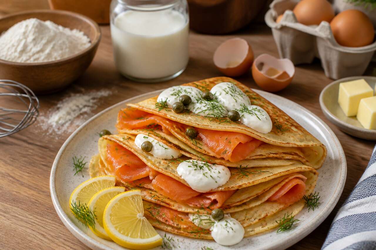Crêpes au saumon fumé : recette gourmande et facile