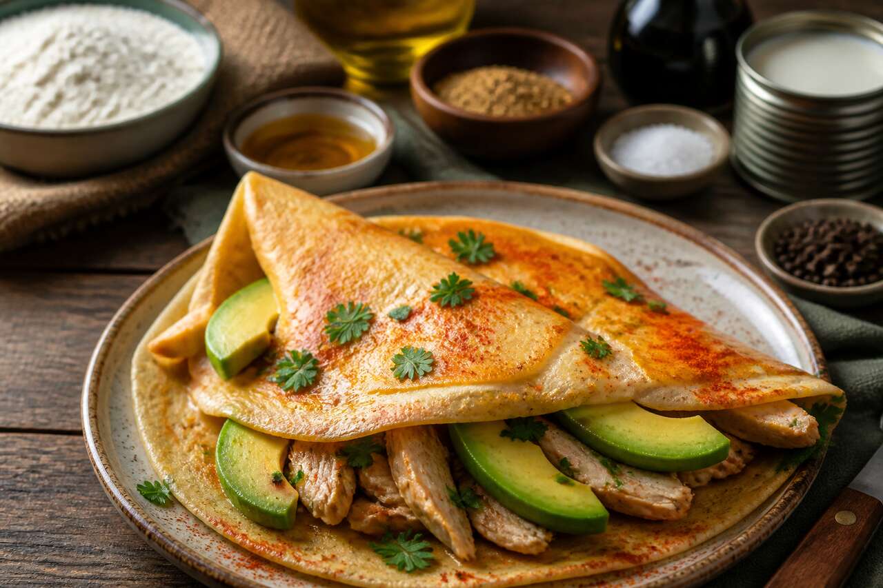 Crêpes au poulet et avocat : recette savoureuse et facile