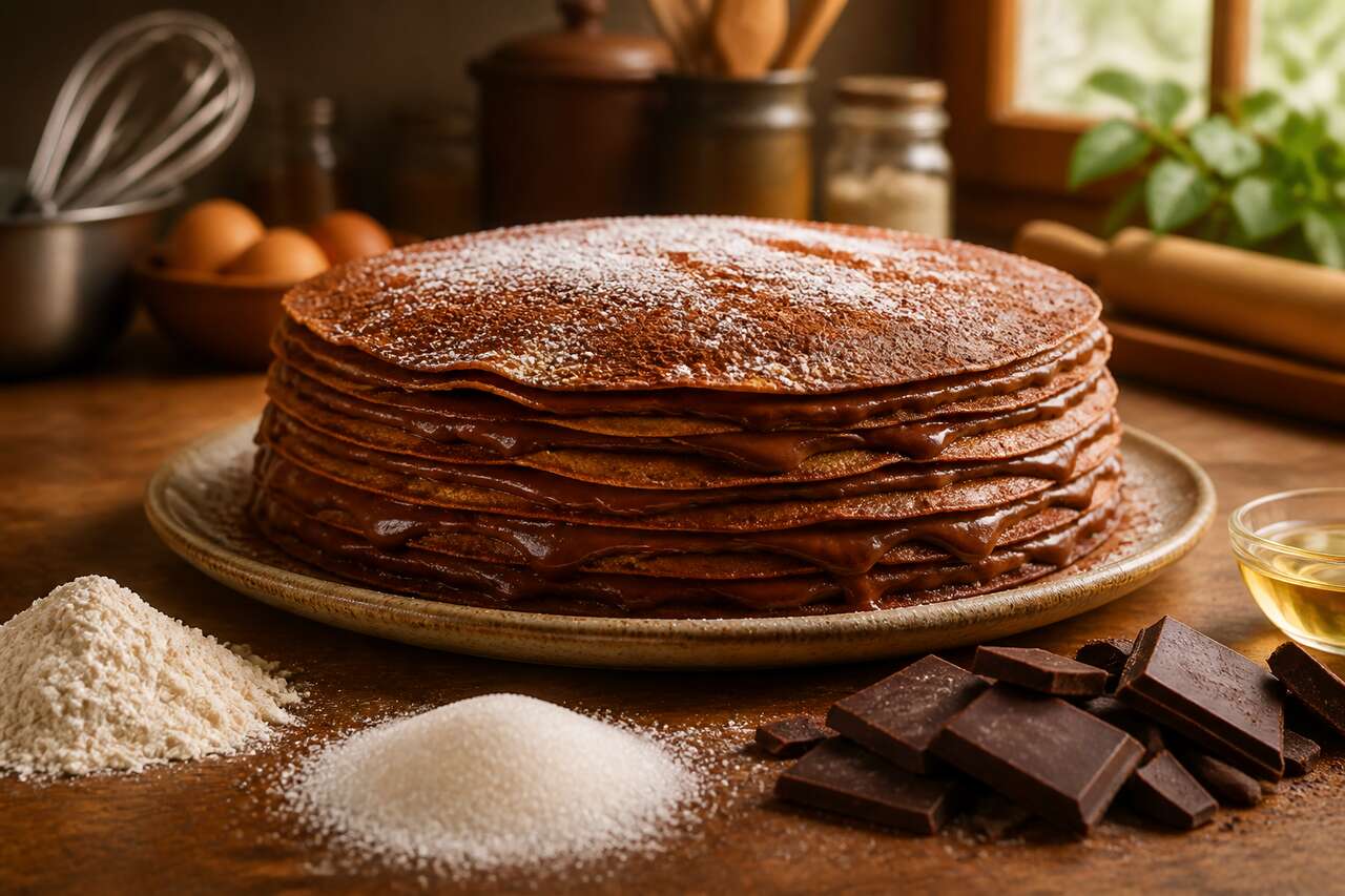 Gâteau de crêpes à la mousse au chocolat : une recette gourmande
