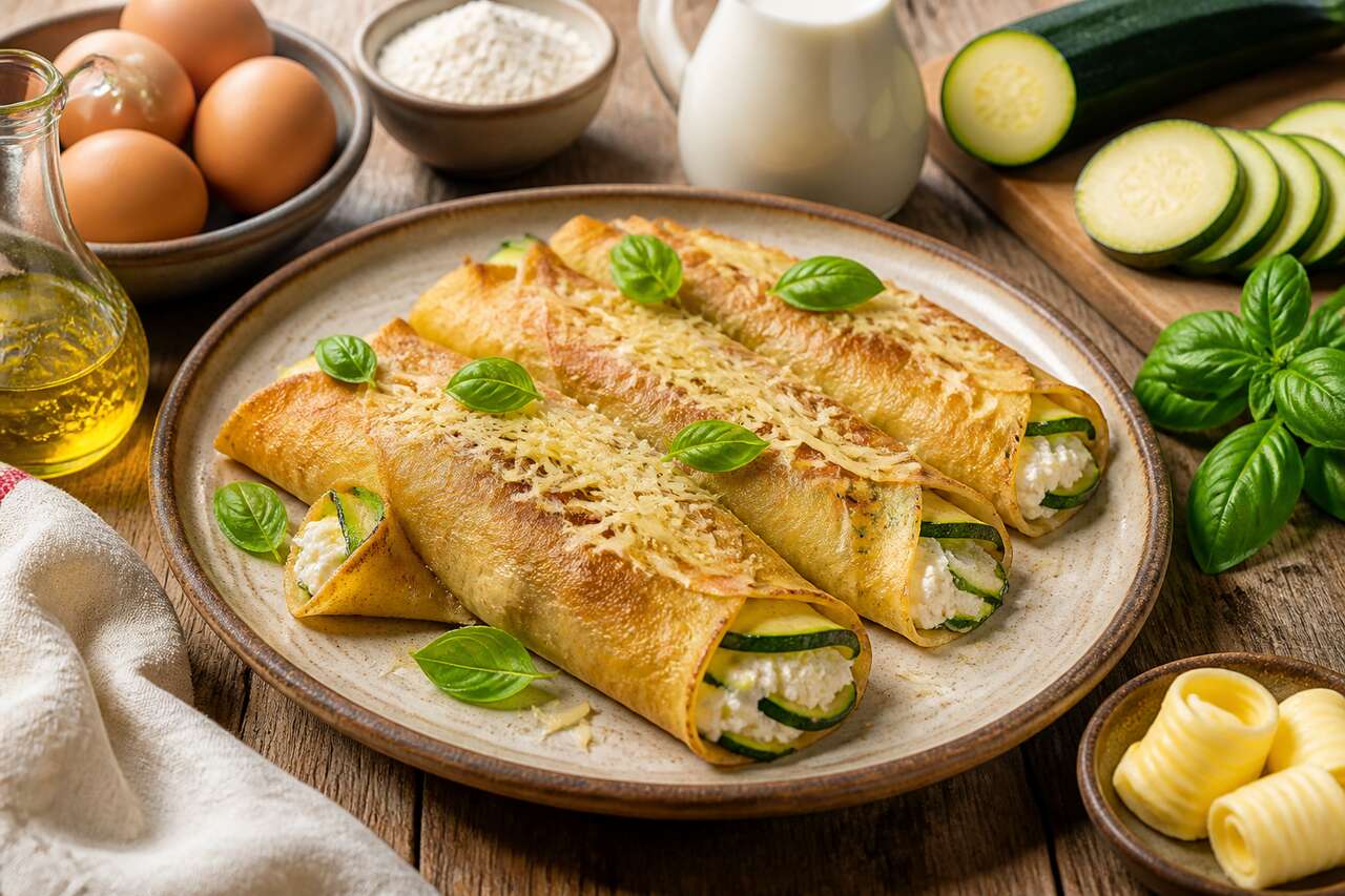 Crêpes aux courgettes et fromage : recette facile et savoureuse