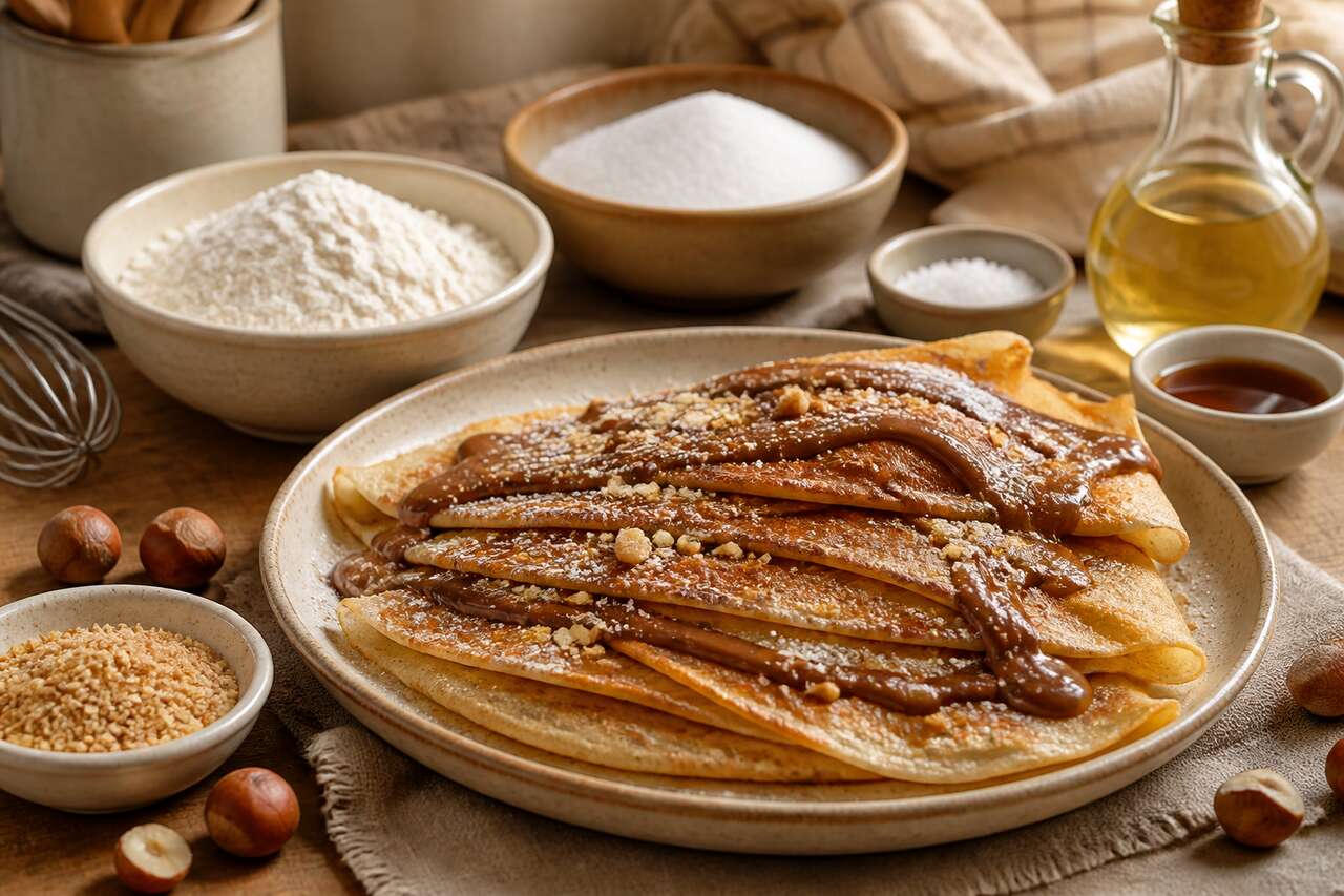 Crêpes maison à la pâte à tartiner croquante : la recette facile