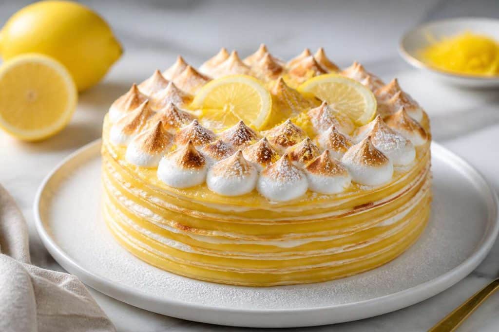 Gâteau meringué de crêpes au citron : recette originale