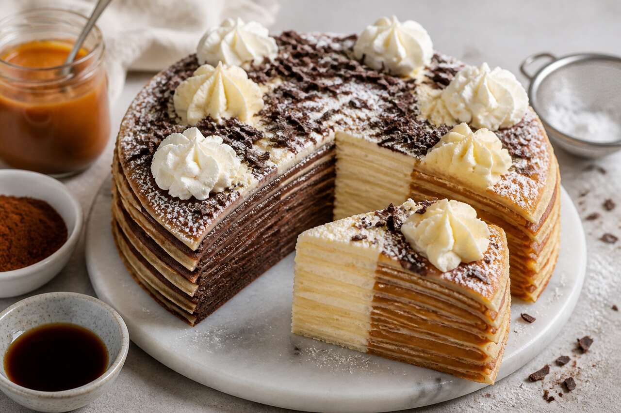 Gâteau de crêpes aux 3 parfums : recette gourmande