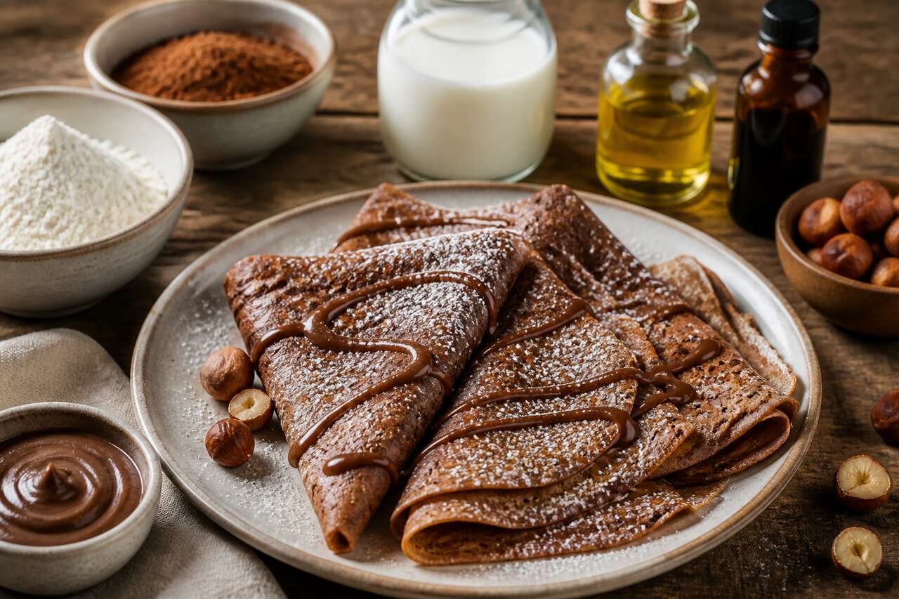 Crêpes légères au chocolat noisette : la recette gourmande