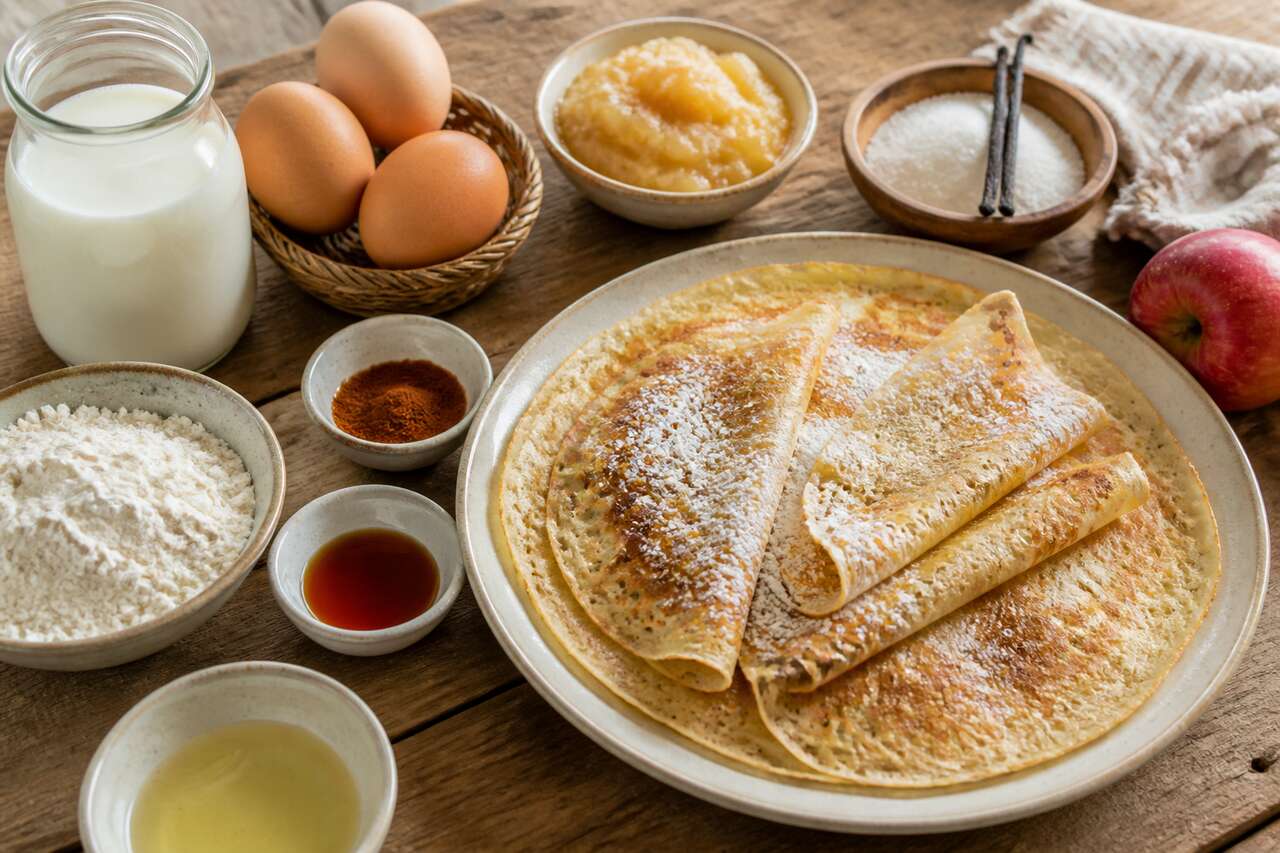 Crêpes au lait de soja et pommes : recette maison facile
