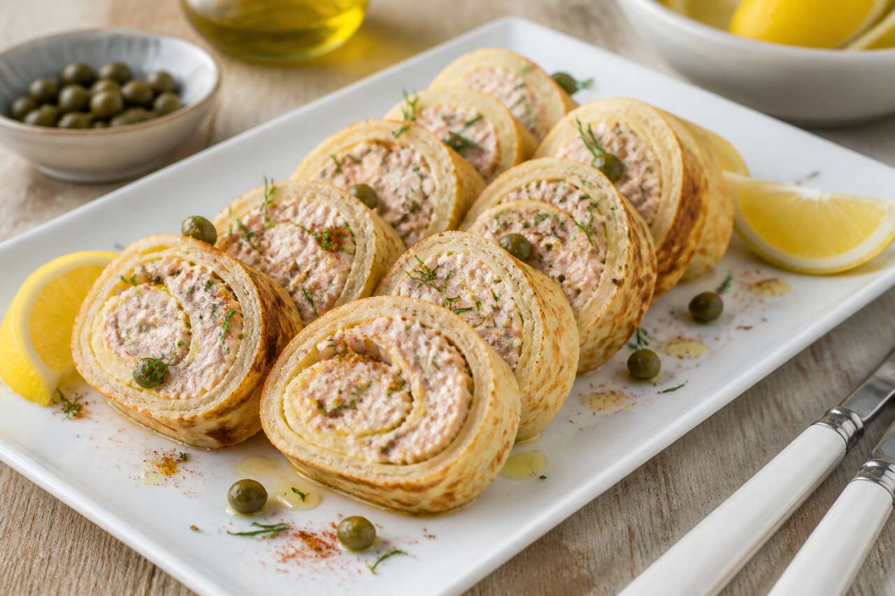 Piques de crêpes au thon et fromage frais : recette gourmande