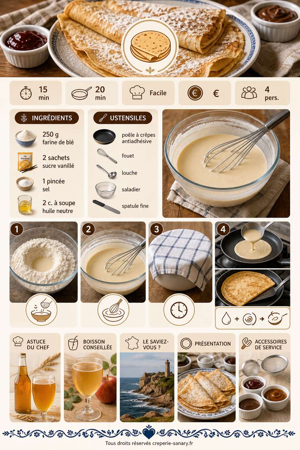 Fiche recette Recette de crêpe facile et savoureuse Fiche recette Recette de crêpe facile et savoureuse
