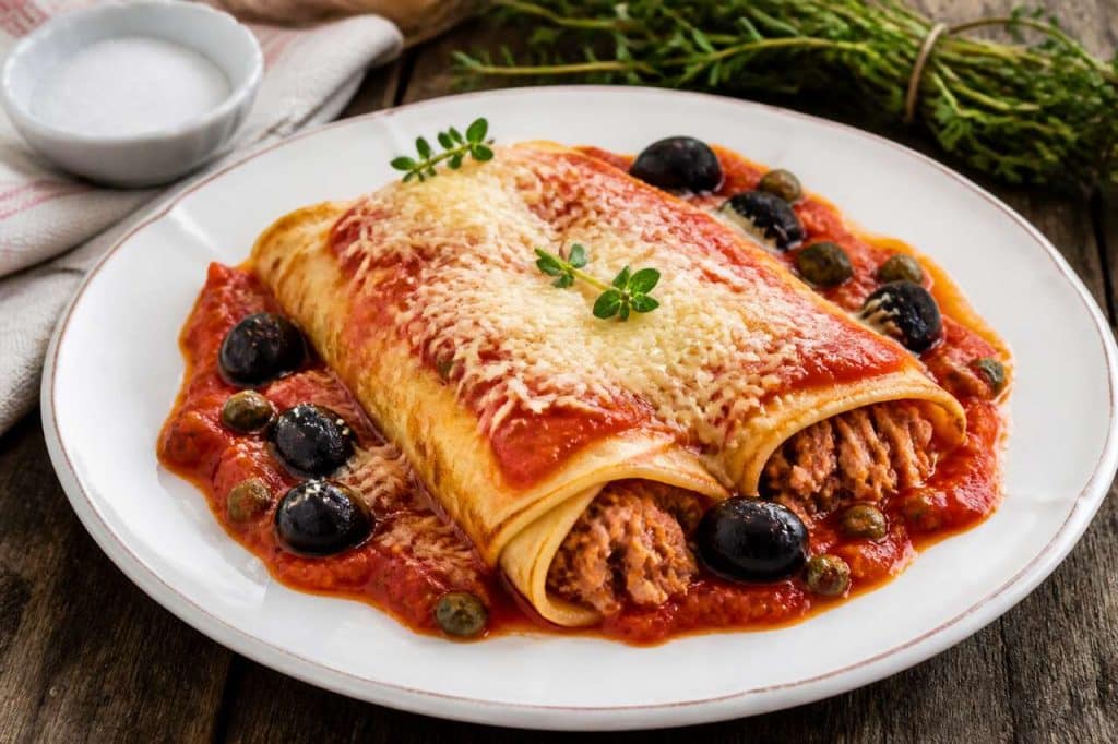 Crêpes au thon et sauce tomate : recette savoureuse