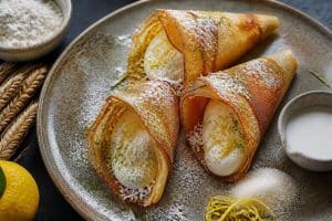 Crêpes japonaises au yuzu : recette gourmande en cornets