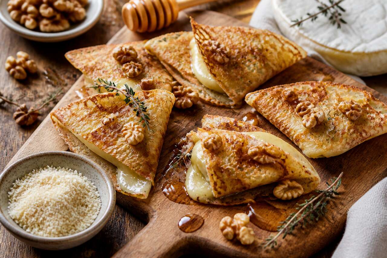Mini crêpes croustillantes au Camembert : recette gourmande